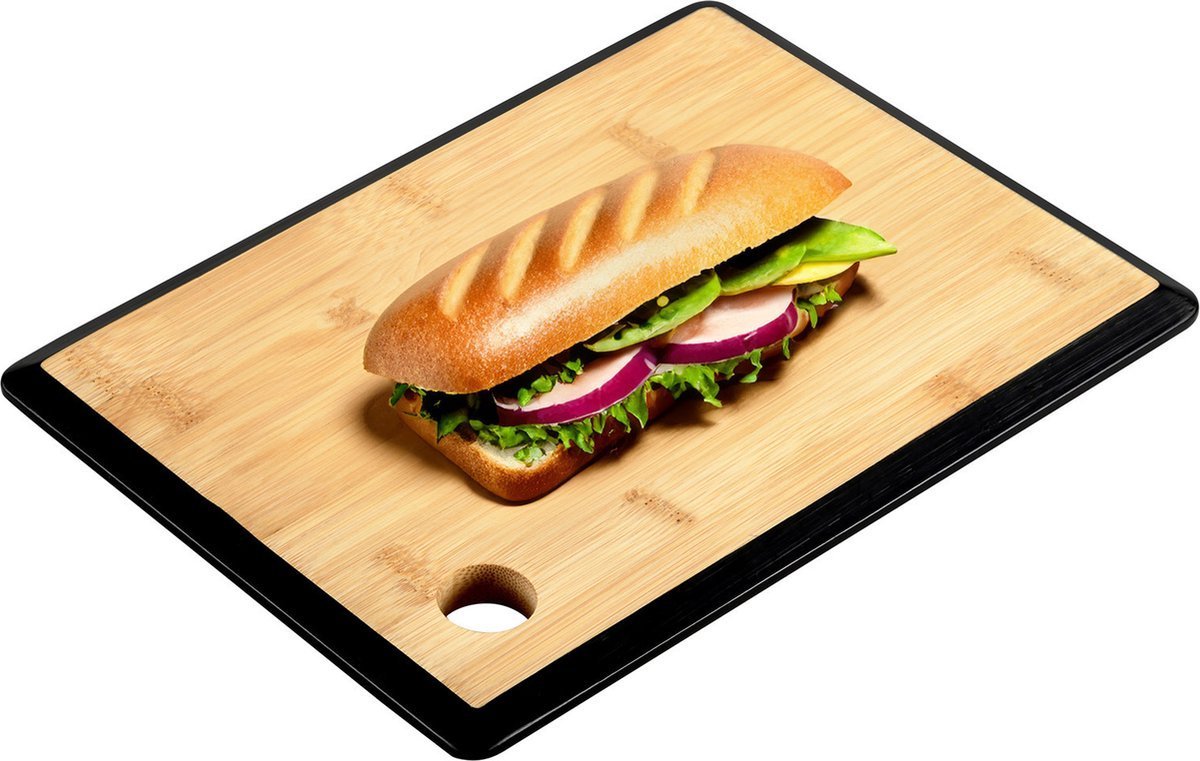 Deska do krojenia Kesper Bambusowa deska do krojenia z uchwytem, czarna