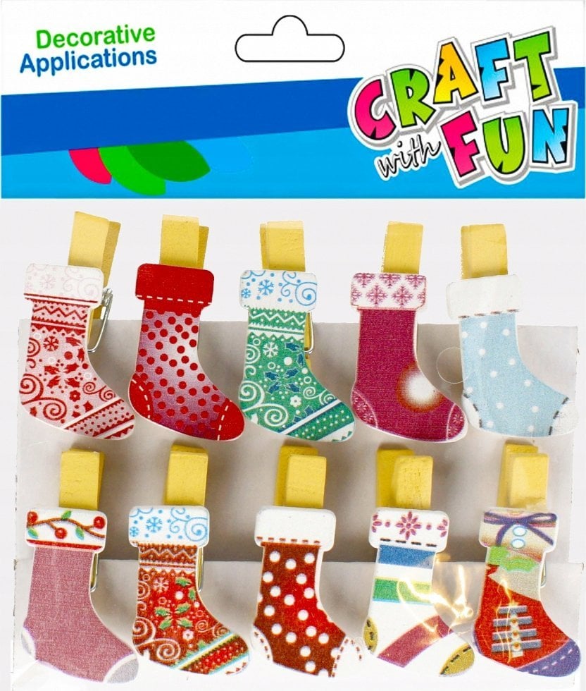 Craft with Fun OZDOBA BN KLAMERKI SKARPETY 10SZT CF PBH 12/240