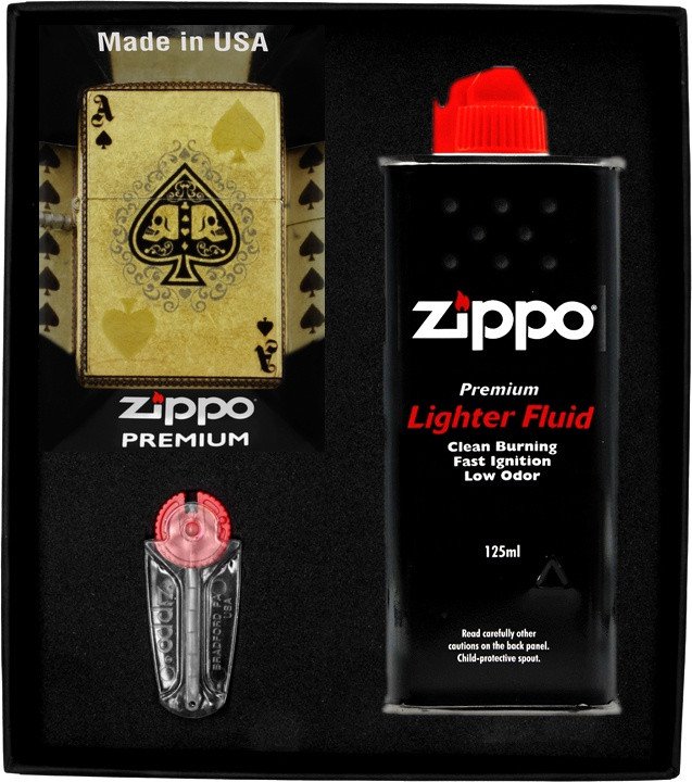 Zestaw ZIPPO Zapalniczka ACE OF SPADES Prezentowy No1