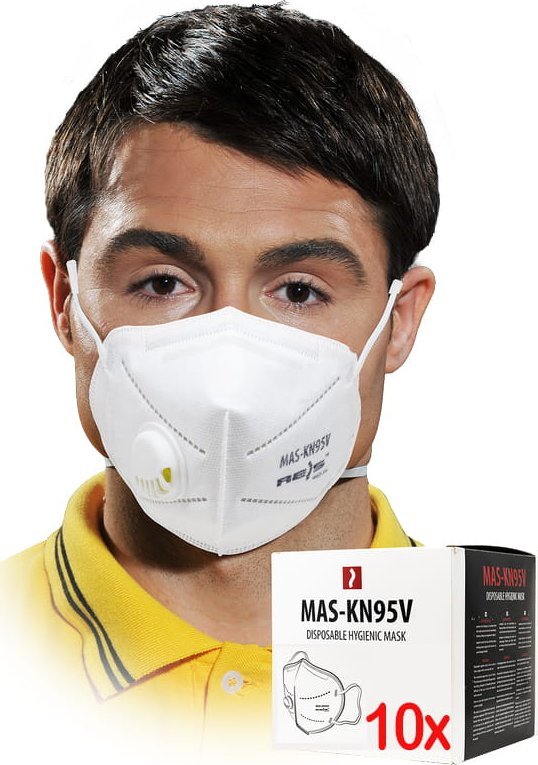 Reis Maseczka higieniczna pięciowarstwowa / Biała / MAS-KN95V - 10 szt.