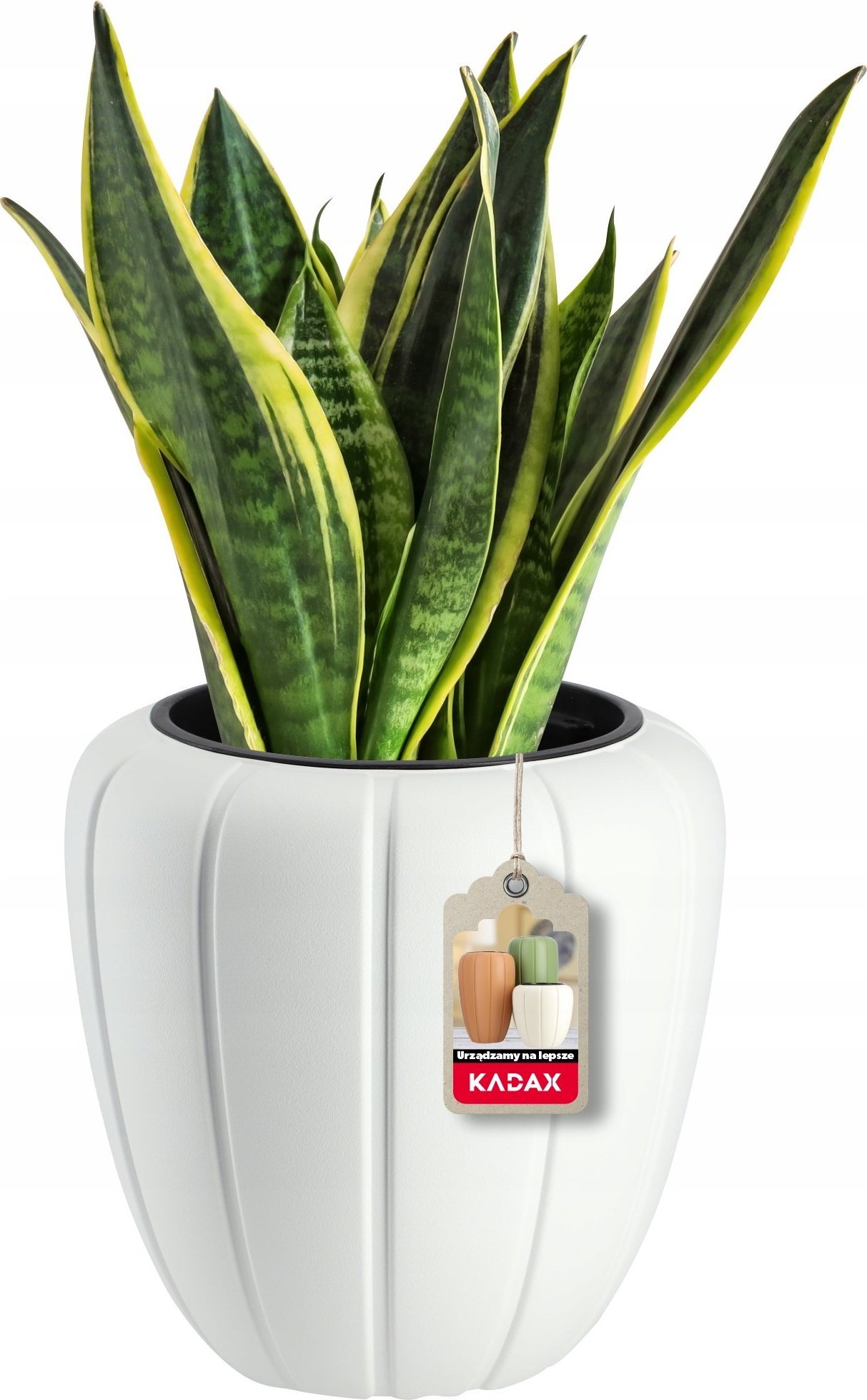 Kadax Donica Doniczka Na Kwiaty + Wkład 3D Biała 40cm