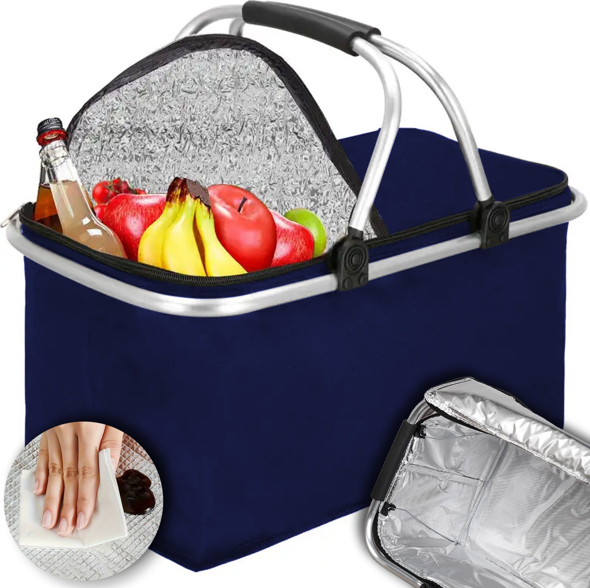 Heckermann Kosz piknikowy Heckermann 30L Granatowy