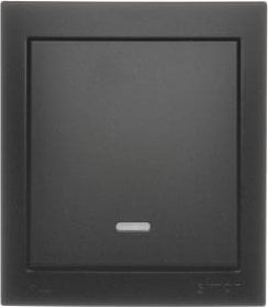 Kontakt-Simon Simon Aquaclick Łącznik jednobiegunowy z podświetleniem, 10 AX, 250 V czarny ACW1L/49