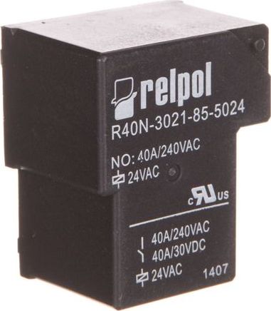 Relpol Przekaźnik przemysłowy 1Z 40A 24V AC PCB R40N-3021-85-5024 2614841