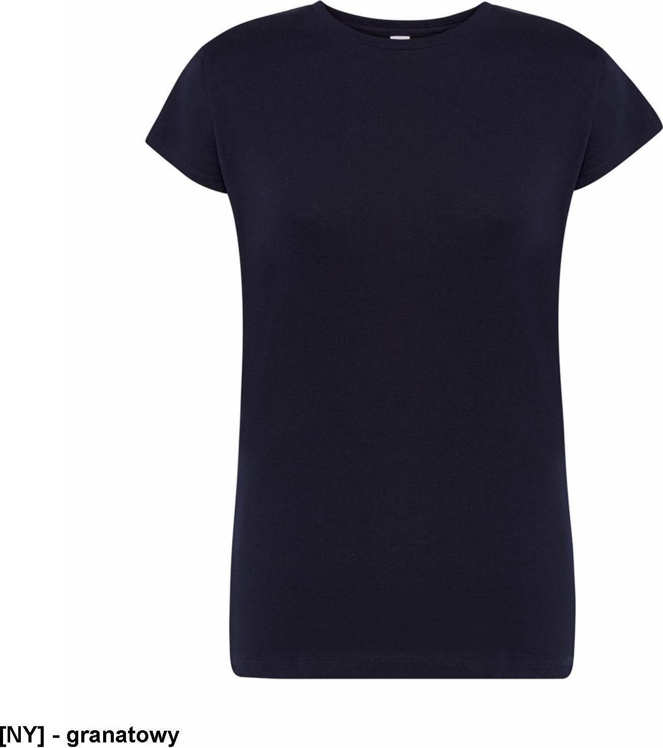 JHK T-shirt damski JHK TSRLPRM - premium z krótkim rękawem, dopasowany do sylwetki, single jersey, 170 g - granatowy M