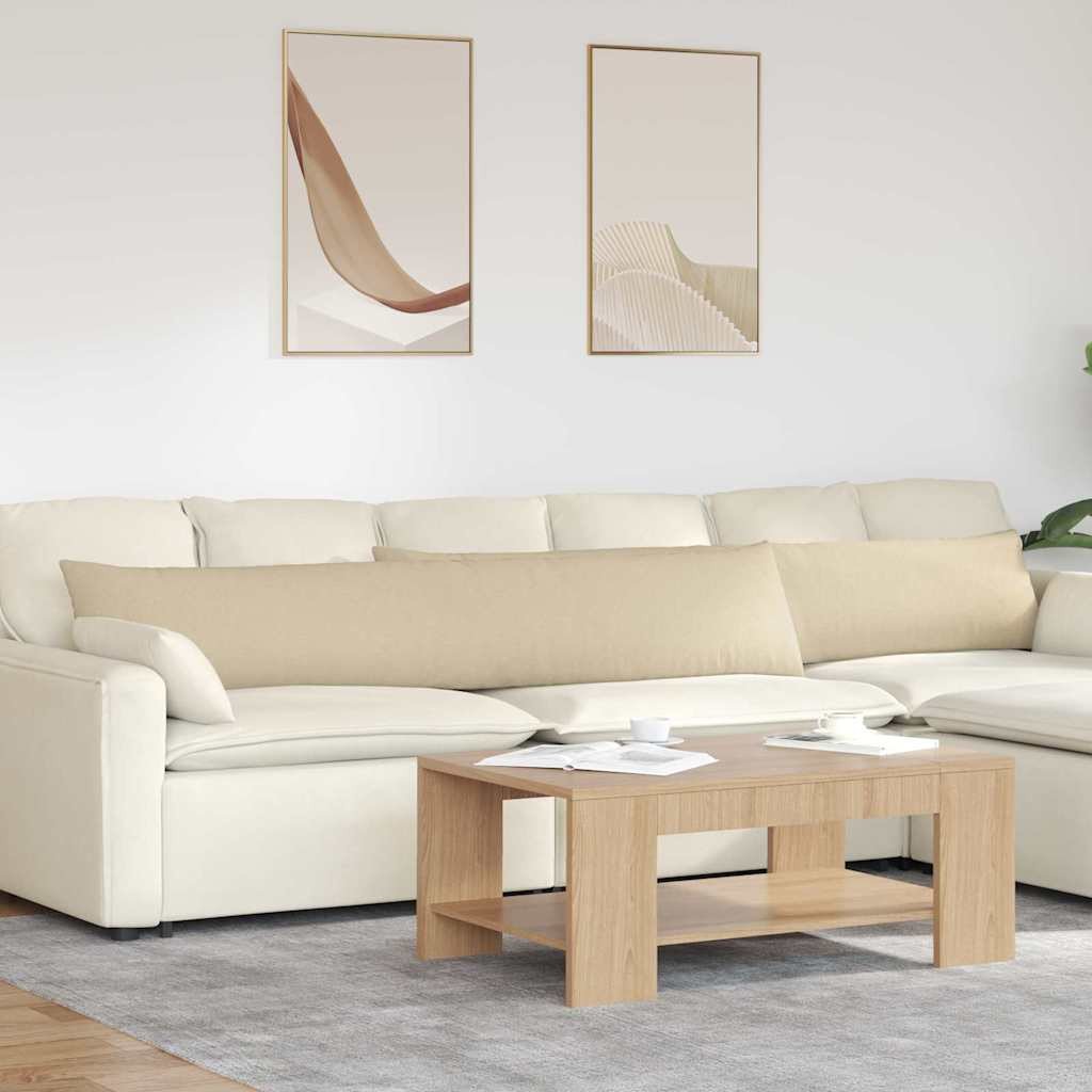 vidaXL Poduszki na sofę 2 pcs Kremowy 200 x 40 cm tkanina