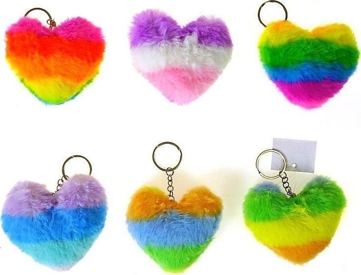 Brelok pluszowy serce 8x8cm MIX