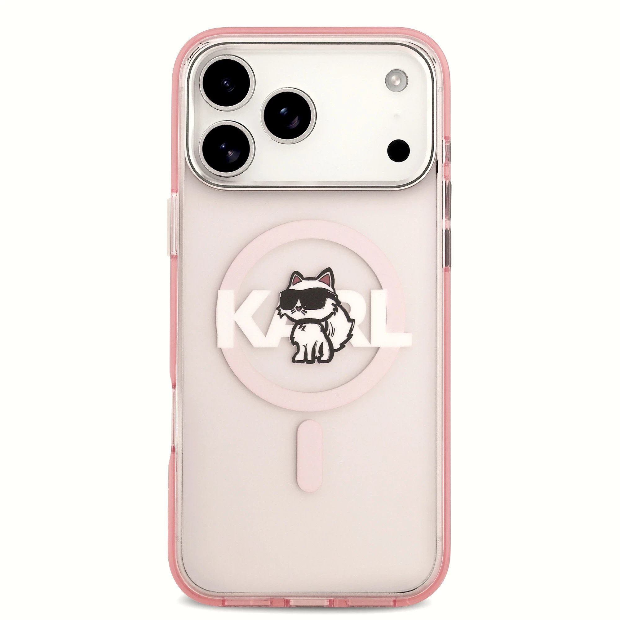 KARL LAGERFELD futerał do IPHONE 17 Pro Max kompatybilny z MagSafe KLHMP17XHGCHGKBP (IML Choupette Sketch Logo) różowy