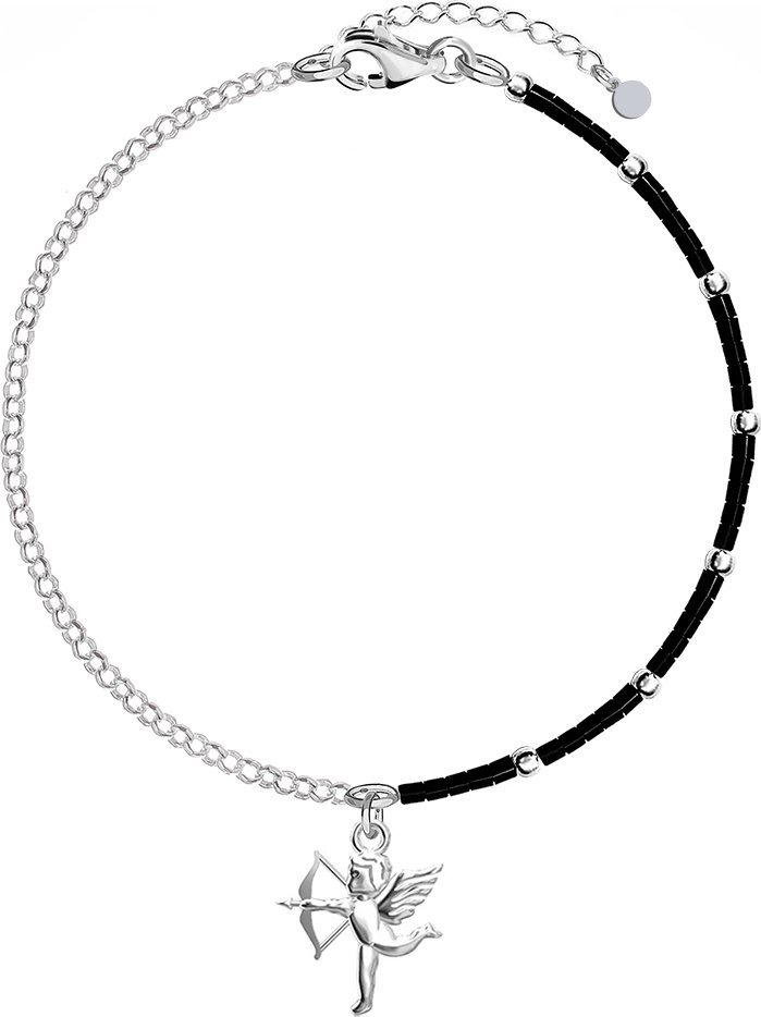 Radziszewska Jewellery Bransoletka Srebrna z Amorkiem i koralikami