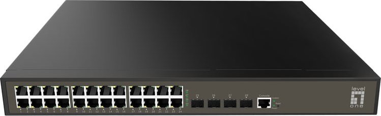 Switch LevelOne LevelOne GEL-2871 łącza sieciowe Zarządzany L2+ Gigabit Ethernet (10/100/1000) 1U Czarny