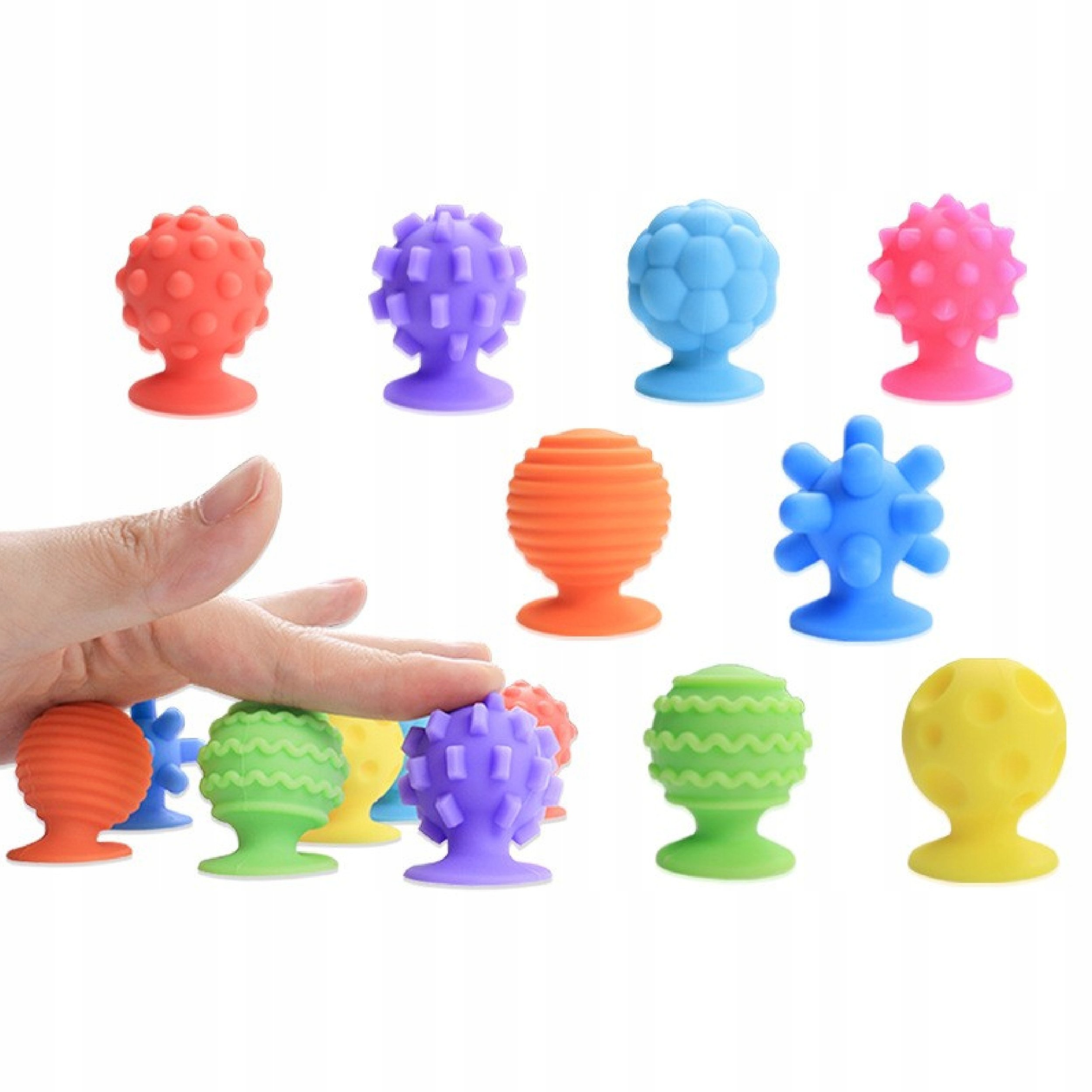 ProNice Zestaw 8 sensorycznych piłek na przyssawkach antystresowe