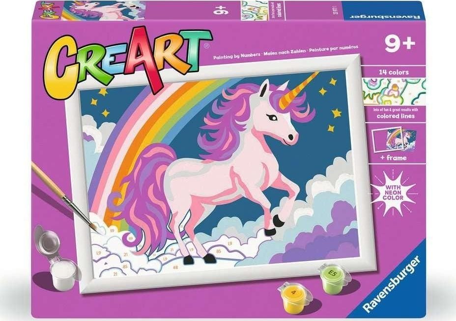 CreArt dla dzieci: Różowy Neon - Jednorożec