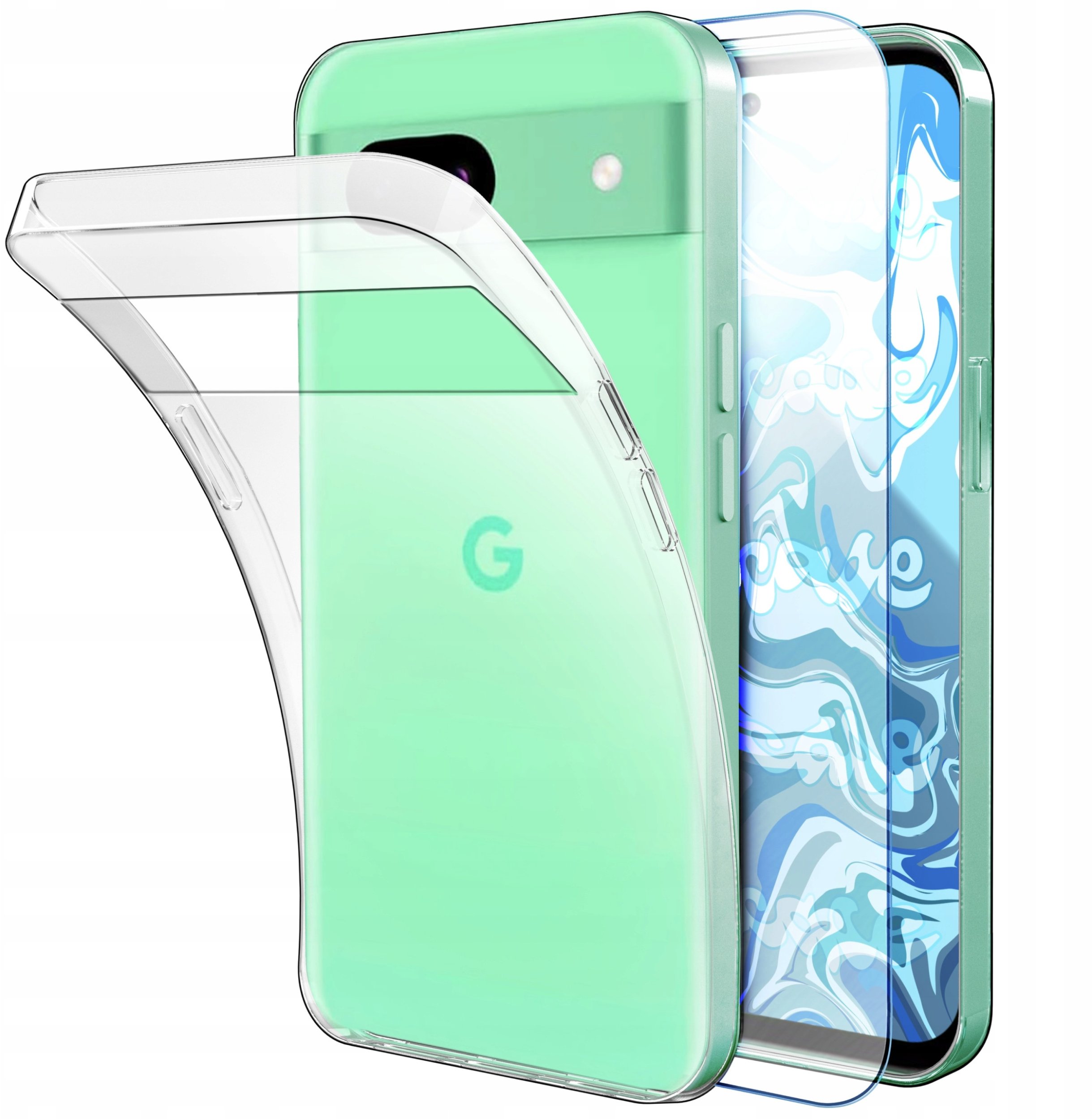 Etui Do Google Pixel 8A (Przezroczyste, Silikonowe, Ochronne, Case) Szkło