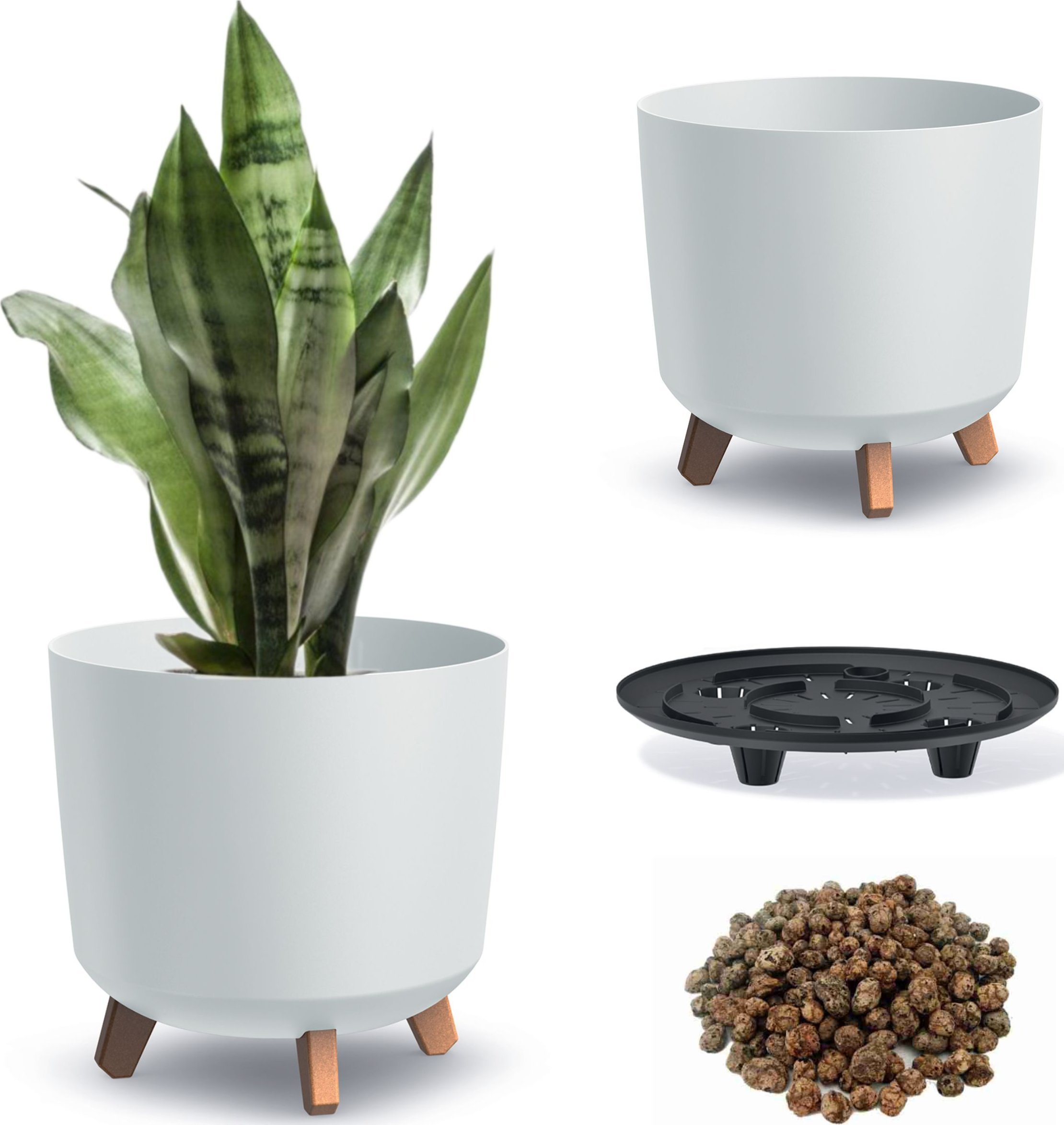 Prosperplast Doniczka okrągła na nóżkach GRACIA DGTL300L + keramzyt 1l