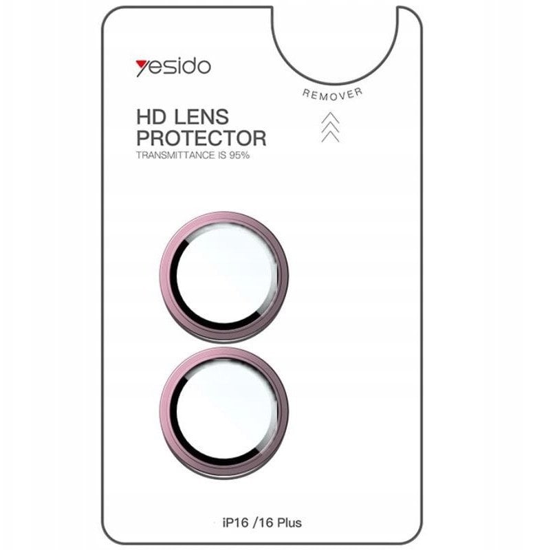yesido Lens Protector WB54 iPhone 16 / 16 Plus, PINK / RÓŻOWY
