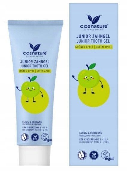COSNATURE_Junior Tooth Gel żel do zębów wrażliwych dla dzieci 6-12 lat Jabłko 75ml