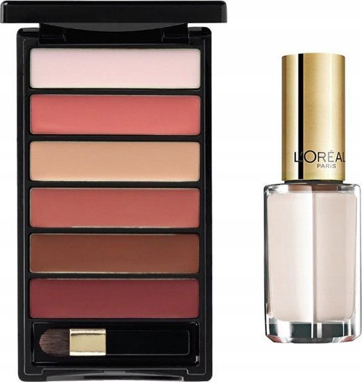 L’Oreal Paris Set L'Oreal Paris: Color Riche La Palette Matte, Lip Palette, Nude, 6 g + Color Riche Le Vernis, Nail Polish, 961, Silky Fawn, 5 ml For