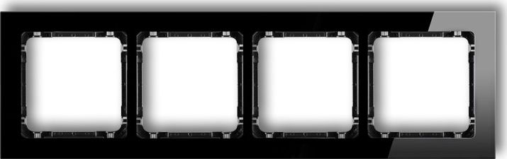 Karlik Ramka Deco poczwórna czarny efekt szkła spód: czarny (12-12-DRS-4)