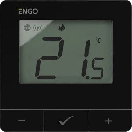 Engo Engo natynkowy, internetowy regulator temperatury ZigBee/868 MHz zasilany bateryjnie 230V, czarny E25-BATB