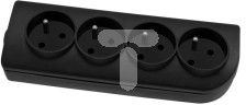 Elgotech Rozgałęźnik do przedłużacza 4-gniazda z/u czarny GN-40-2