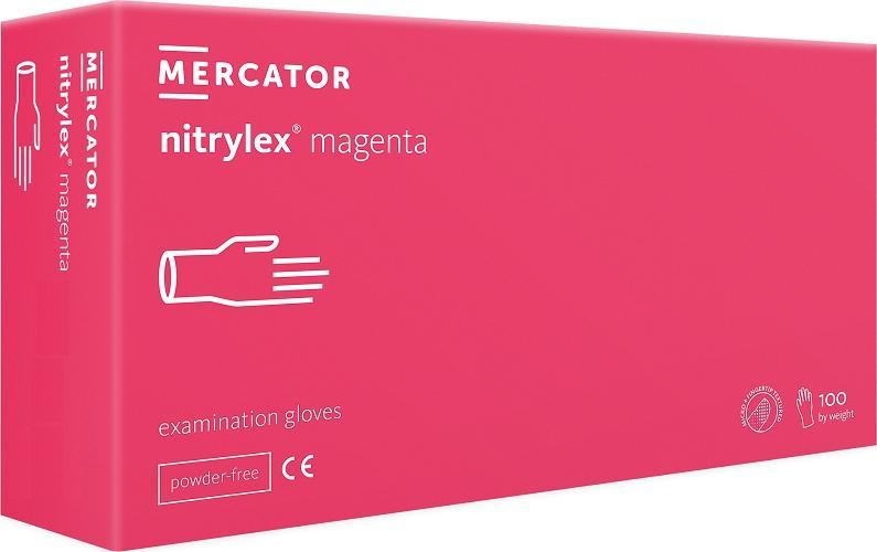Mercator Medical Rękawice nitrylowe nitrylex magenta roz. S 100 szt