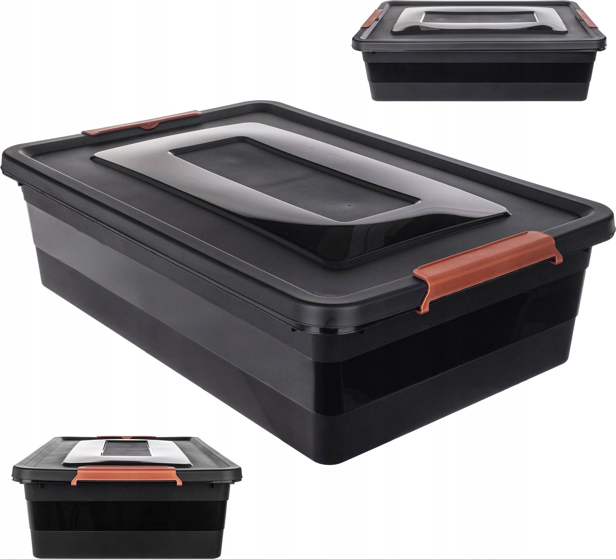 KADAX Pojemnik Z Pokrywą Do Przechowywania 28L Organizer Plastikowy Na Zabawki