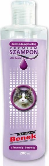 Super Benek CERTECH Szampon z lawendą i borówką dla kotów PREMIUM 200ml