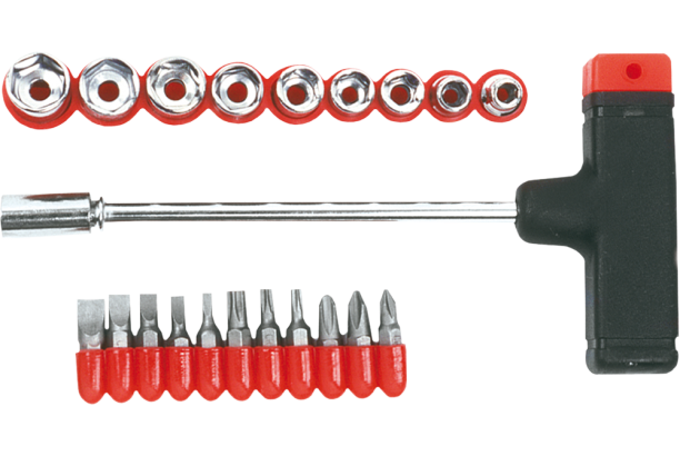 Top Tools Końcówki wkrętakowe i nasadki + uchwyt 21szt. - 39D385