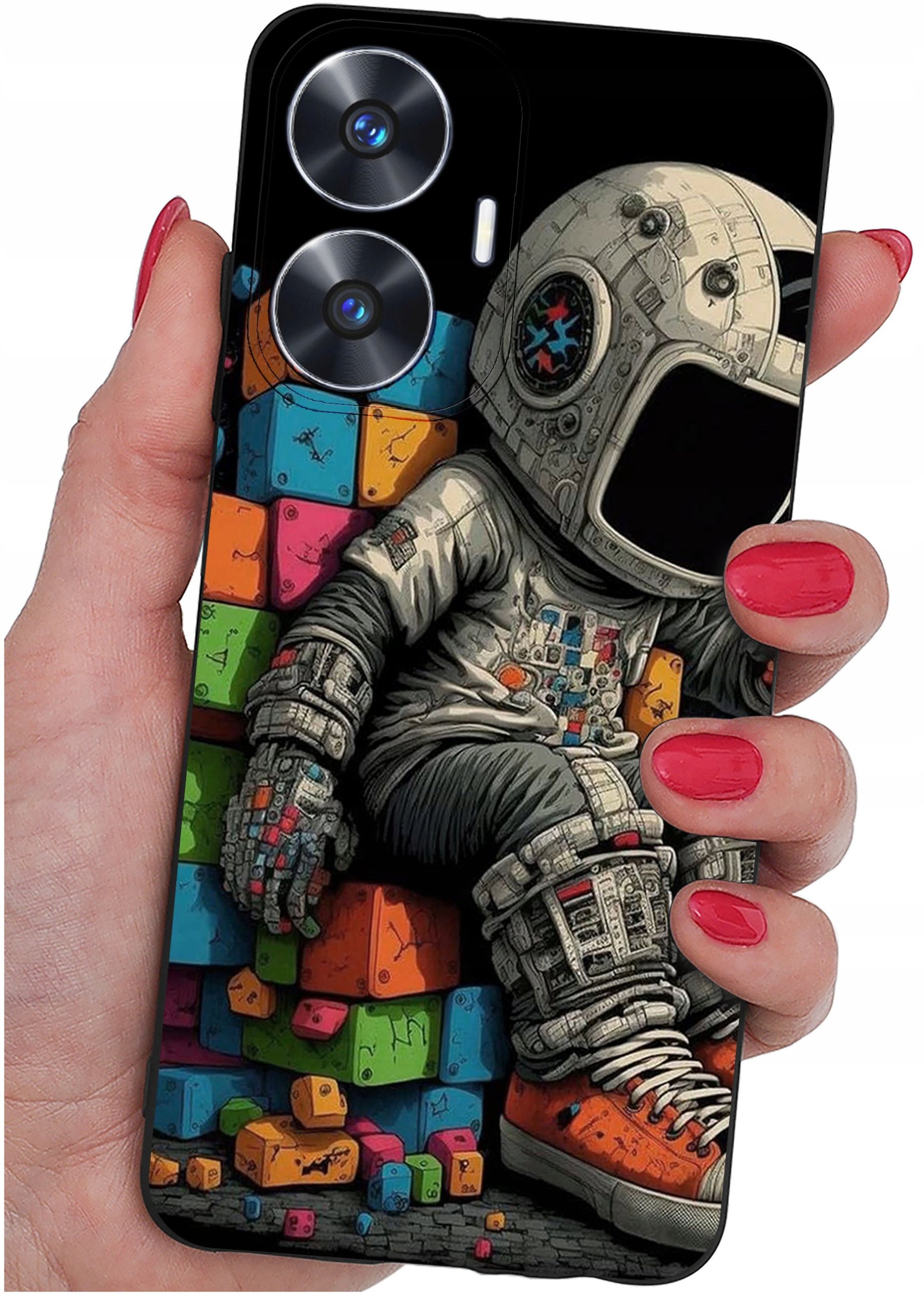 krainaGSM ETUI do Realme C55 wzory | SILIKONOWE MATT CASE + SZKŁO 9H