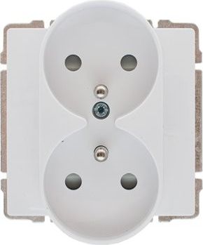 KOS Gniazdo podwójne KOS66 uziemienie przesłona 16A 250V IP40 biały (660447)