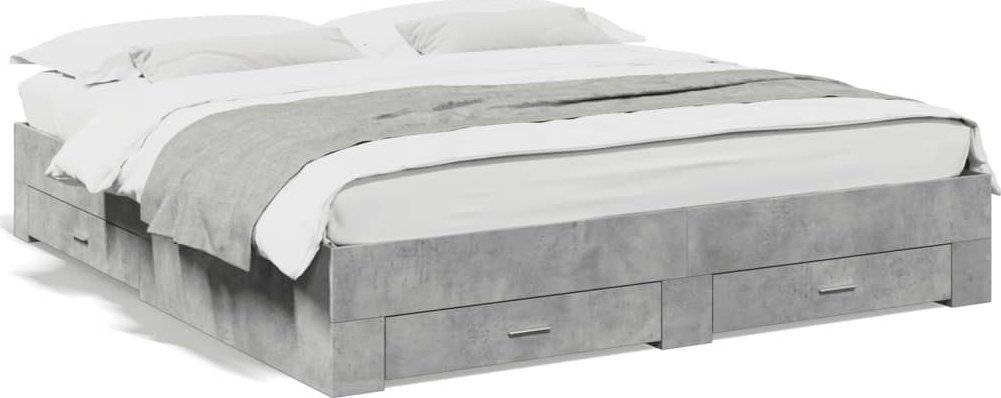 vidaXL vidaXL Rama łóżka z szufladami, szarość betonu, 180x200 cm
