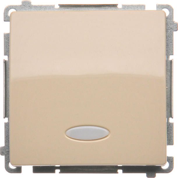 Kontakt-Simon Łącznik jednobiegunowy z podświetleniem beżowy - BMW1L.01/12