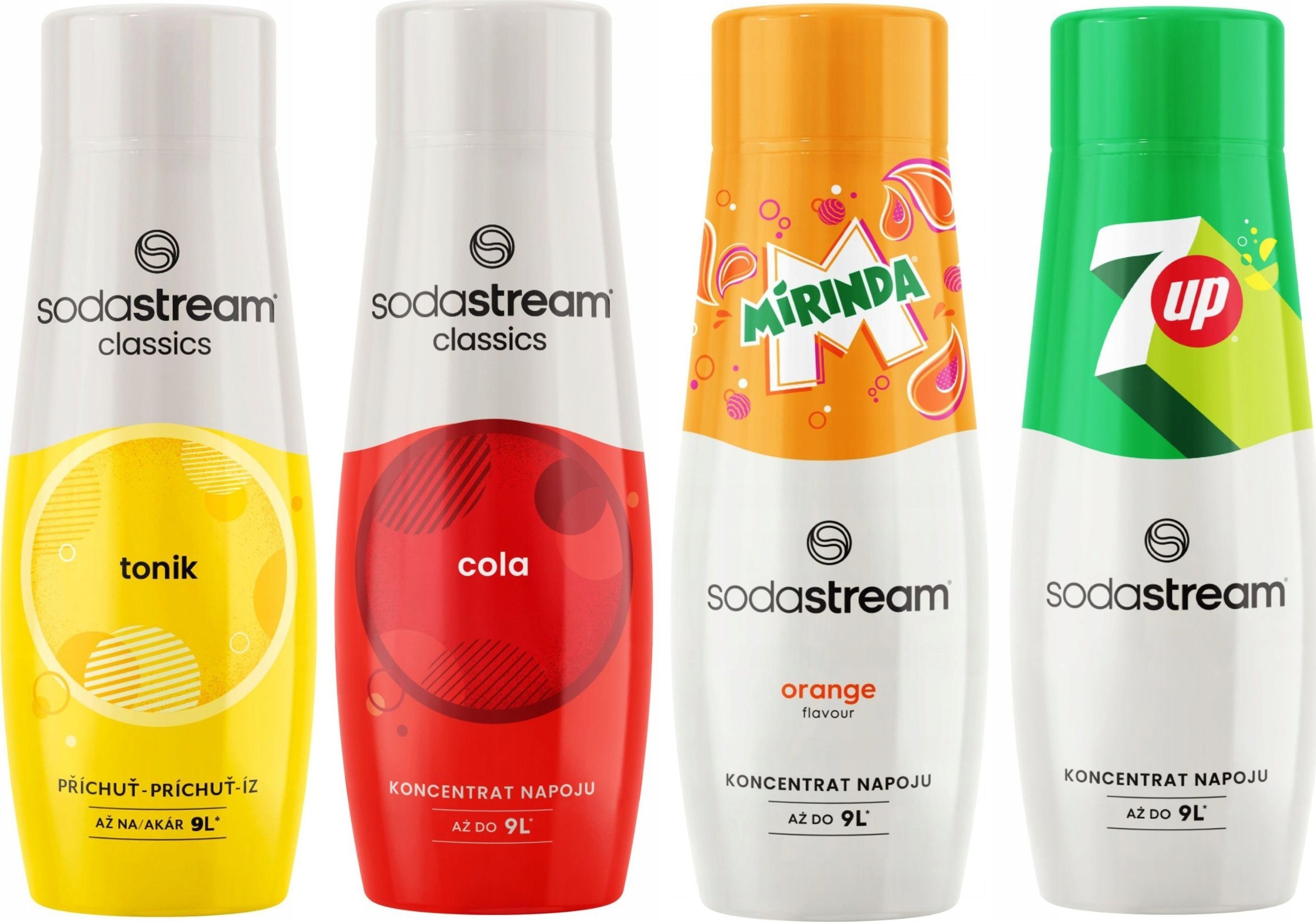 SODASTREAM Cola + Mirinda + 7Up + Soda syropy do saturatora 4 szt.