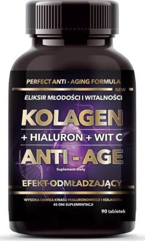 Intenson Kolagen kwas hialuronowy witamina C Perfect Anti - Aging Formula 90 tabletek Intenson