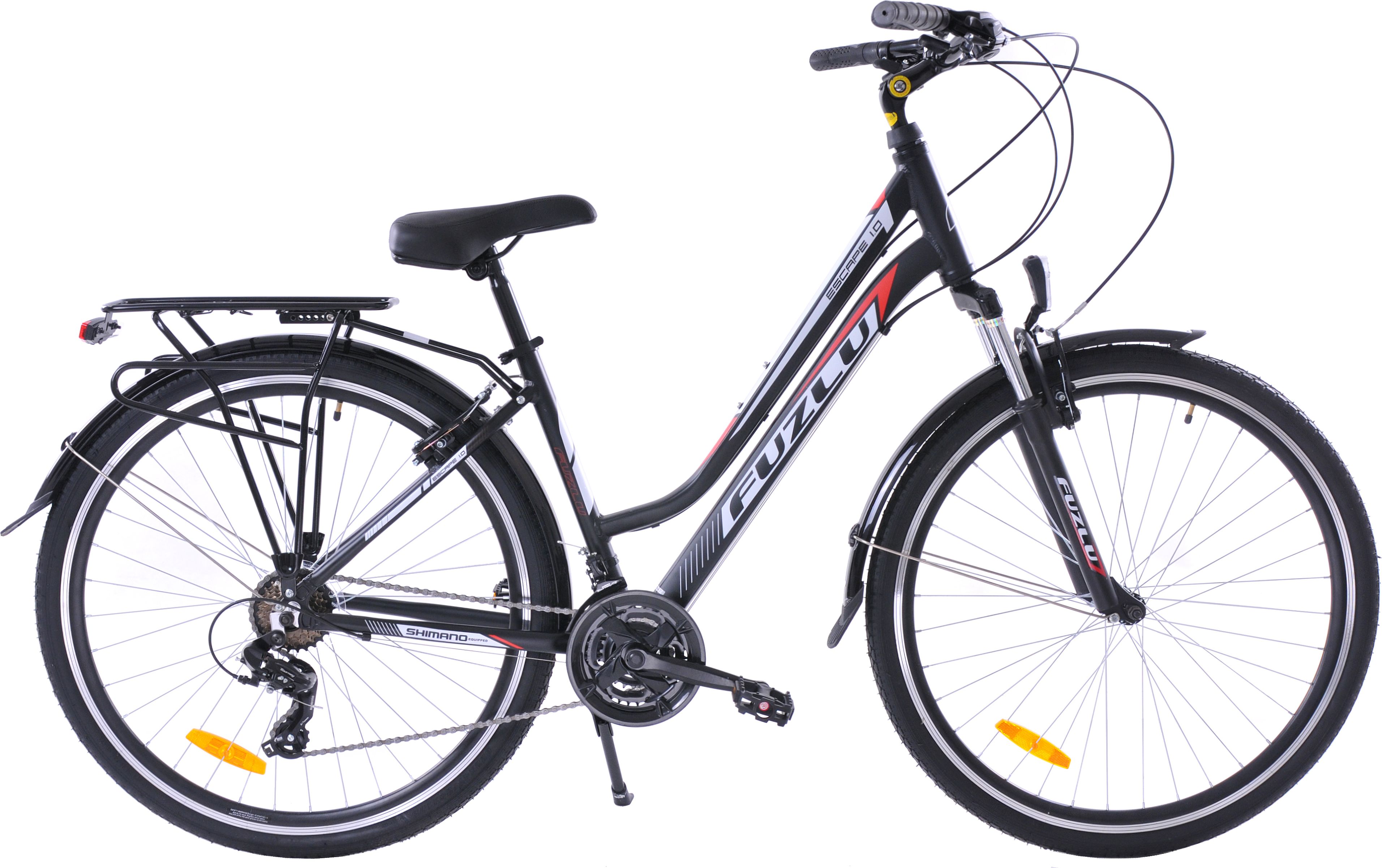 Fuzlu Rower trekkingowy 28 Fuzlu Escape 1.0 Lady (18") czarny/czerwony/biały mat