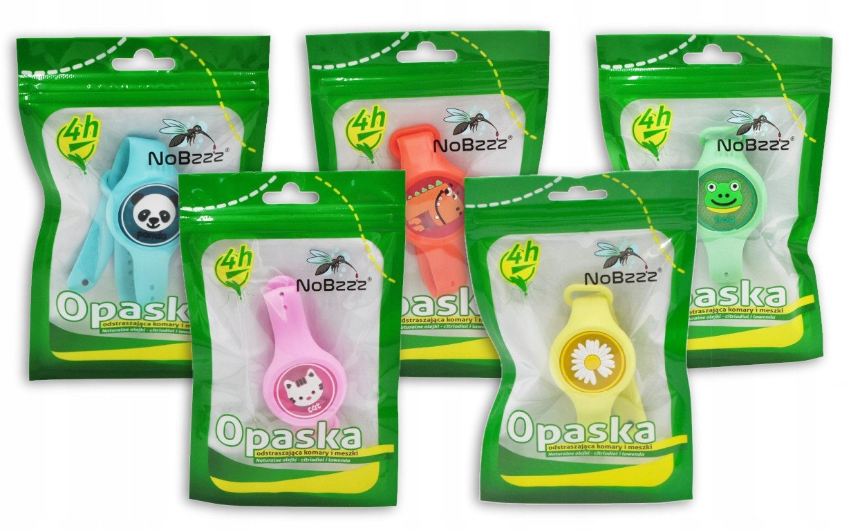 ...NoBzzz OPASKA NA KOMARY i MESZKI DLA DZIECI 5sztuk