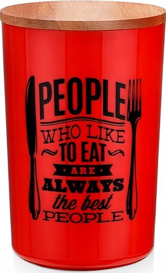 Pojemnik okrągły EVA kolor z drewnianą pokrywką 1,5 l