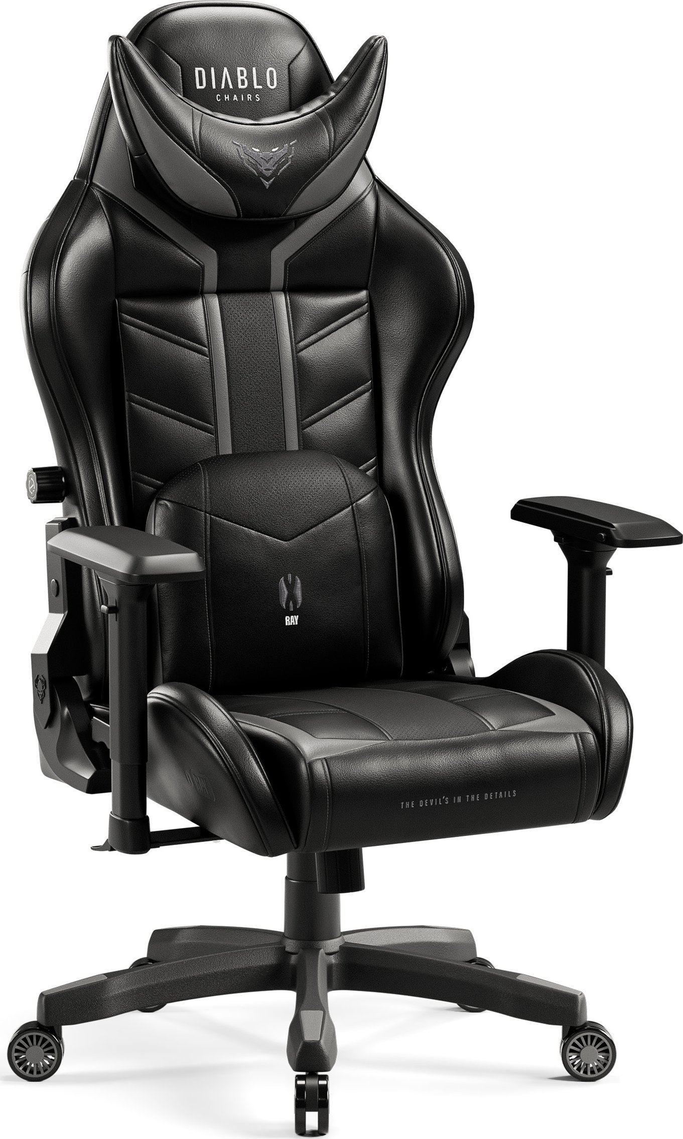 Fotel Diablo Chairs X-Ray 2.0 King Size, Czarny-szary, XL