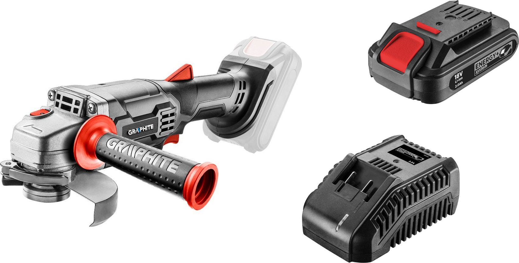 Szlifierka Graphite Szlifierka 58G003 / + Graphite Akumulator 2.0Ah + Ładowarka