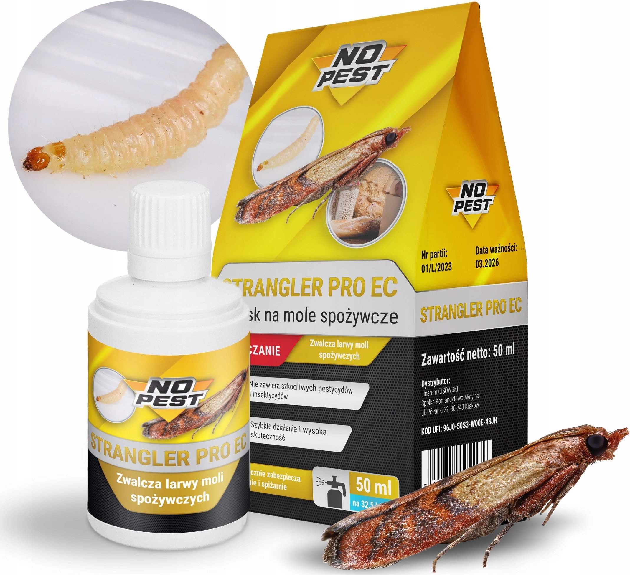 NO PEST Oprysk na Mole 50ml Preparat Płyn Środek na Mole Spożywcze i Kuchenne