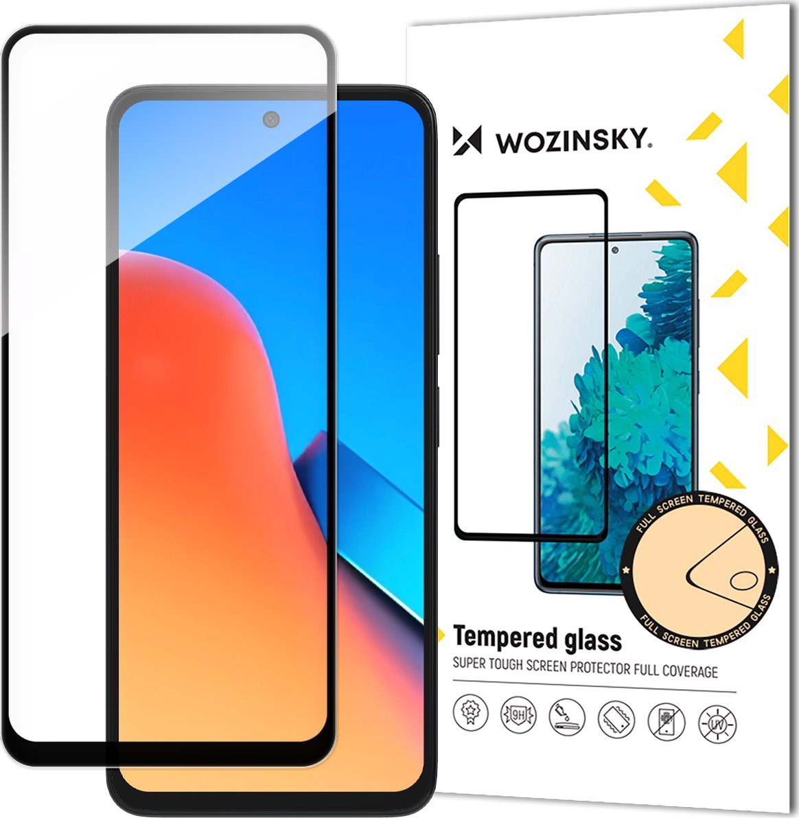 Wozinsky Wytrzymałe szkło hartowane Wozinsky Full Glue na cały ekran z ramką na Xiaomi Redmi 12 - czarne
