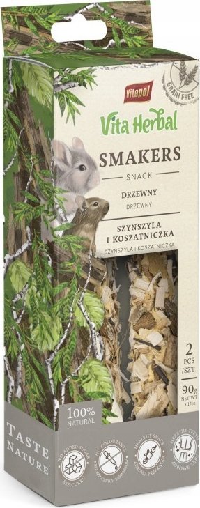Vitapol Vita Herbal Smakers drzewny dla szynszyli i koszatniczki 90g, 5 szt. display