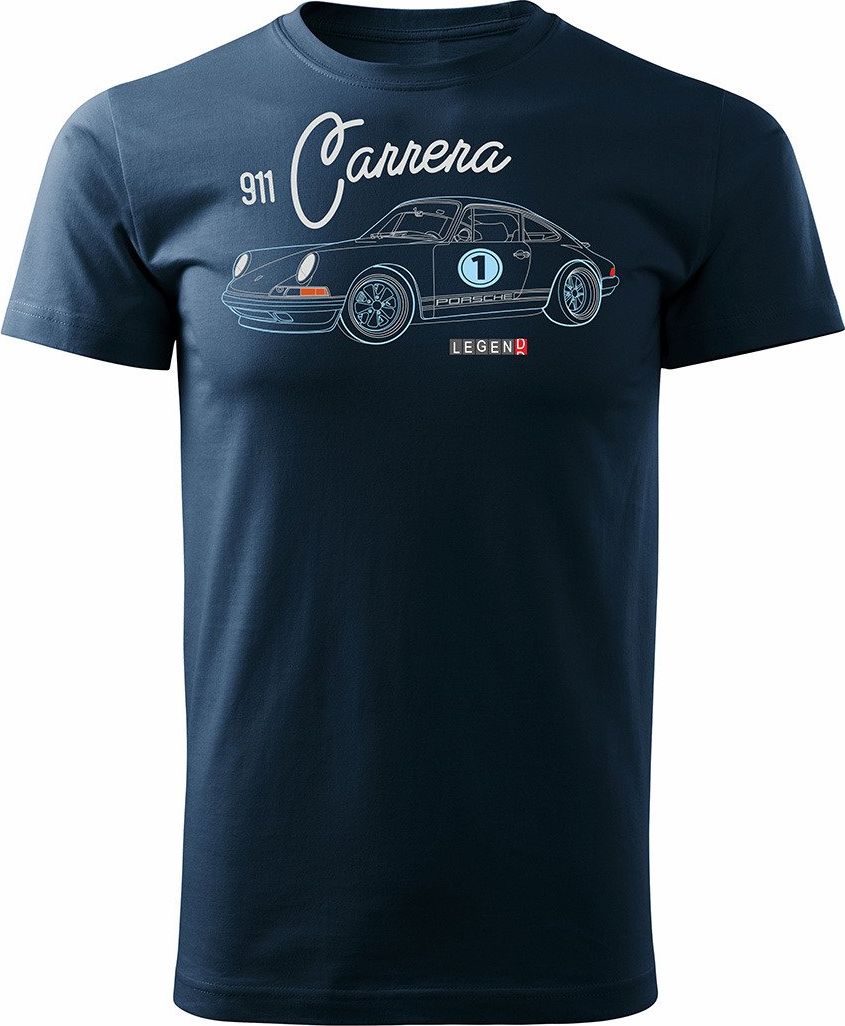Topslang Koszulka z Porsche Carrera 911 męska granatowa REGULAR XL