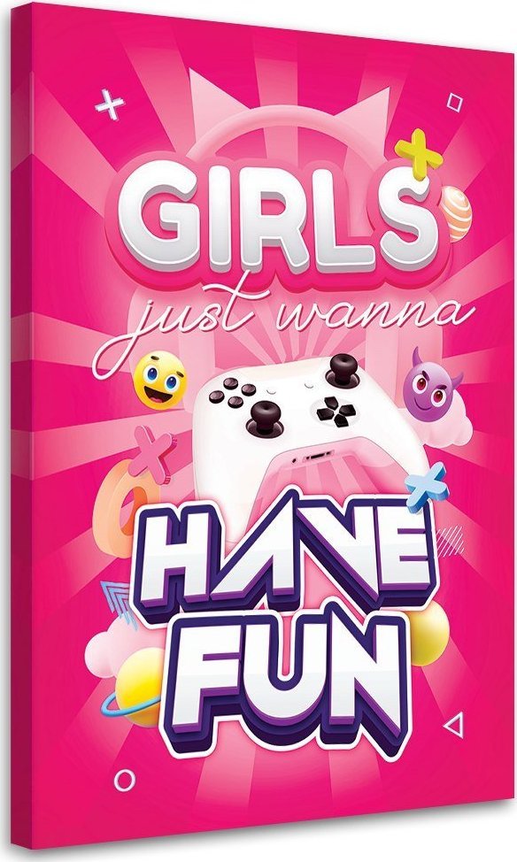 Feeby Obraz na płótnie, Napis gamingowy dla kobiet - 80x120
