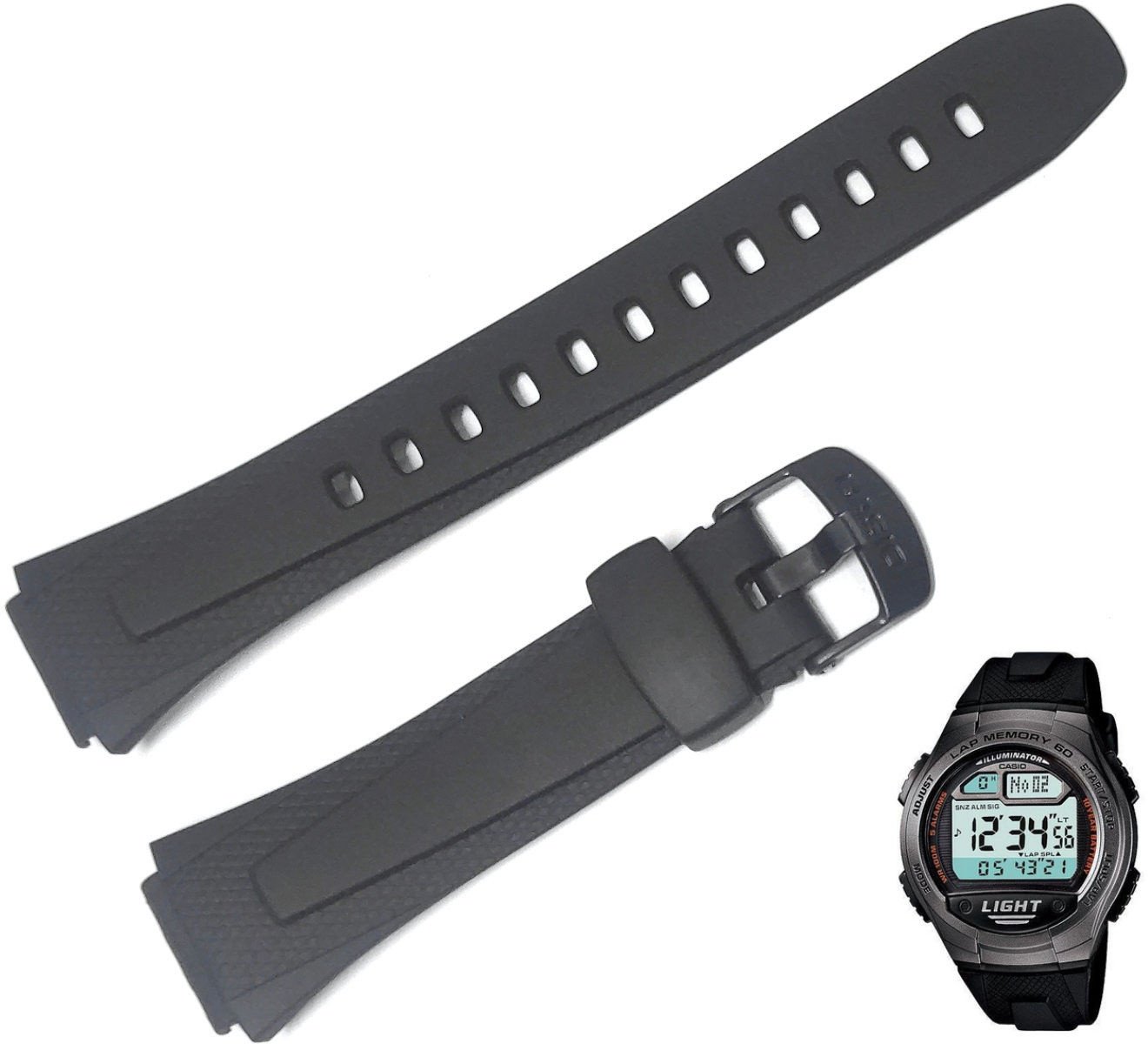 Pasek do zegarka Casio W-734 czarny 10392869 .