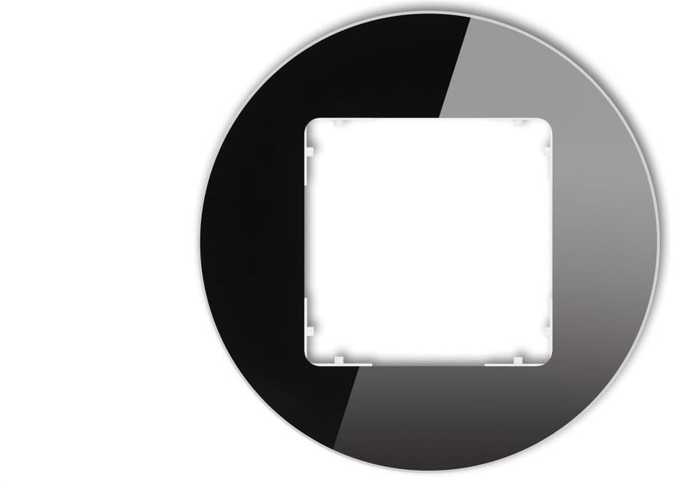 ICON Ramka uniwersalna pojedyncza okrągła - efekt szkła (ramka: czarna spód: biały) 12-0-IRSO-1