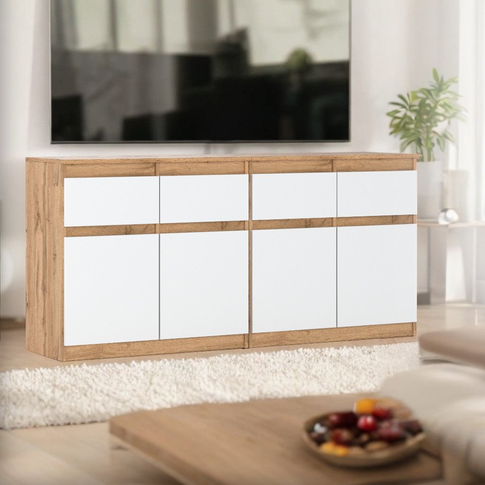 Komoda Nowoczesna 4 Szuflady Dąb Wotan San Sebastian Szafka 160cm Salon
