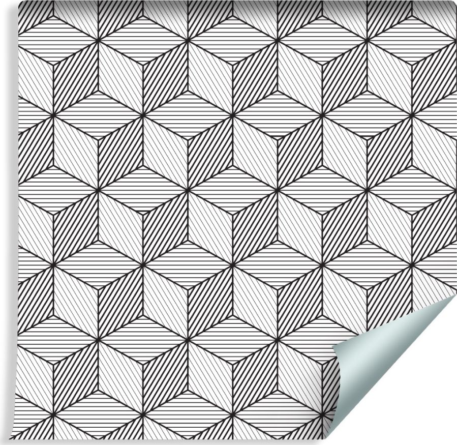 Muralo Tapeta GEOMETRYCZNA - Czarno - Białe Sześciany