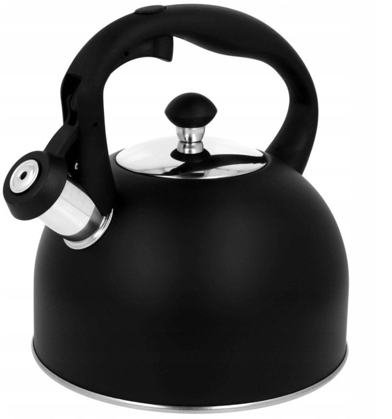 Czajnik stalowy z gwizdkiem tradycyjny na gaz indukcję 2.5L czarny mat BRUNBESTE BB-2362
