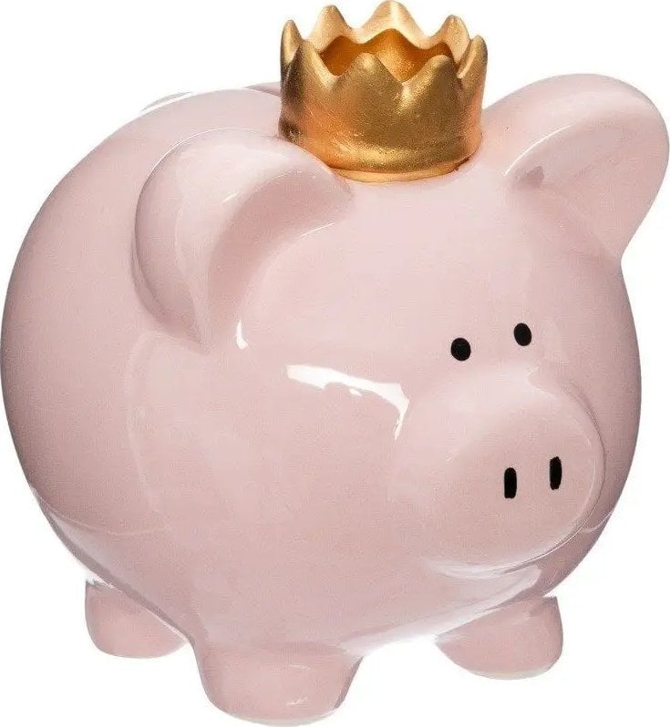 Atmosphera Skarbonka ŚWINKA Z KORONĄ, kolor różowy